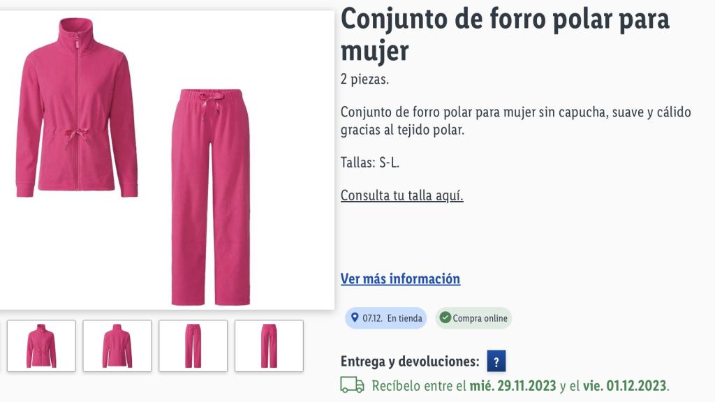 Conjunto de forro polar para mujer.