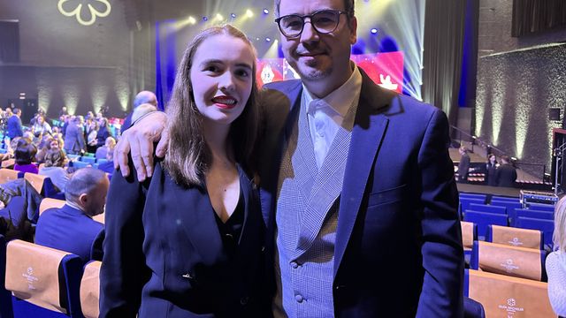 Paco Morales y Paola Gualandi antes de comenzar la gala