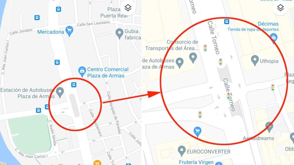 Semáforos en Google Maps