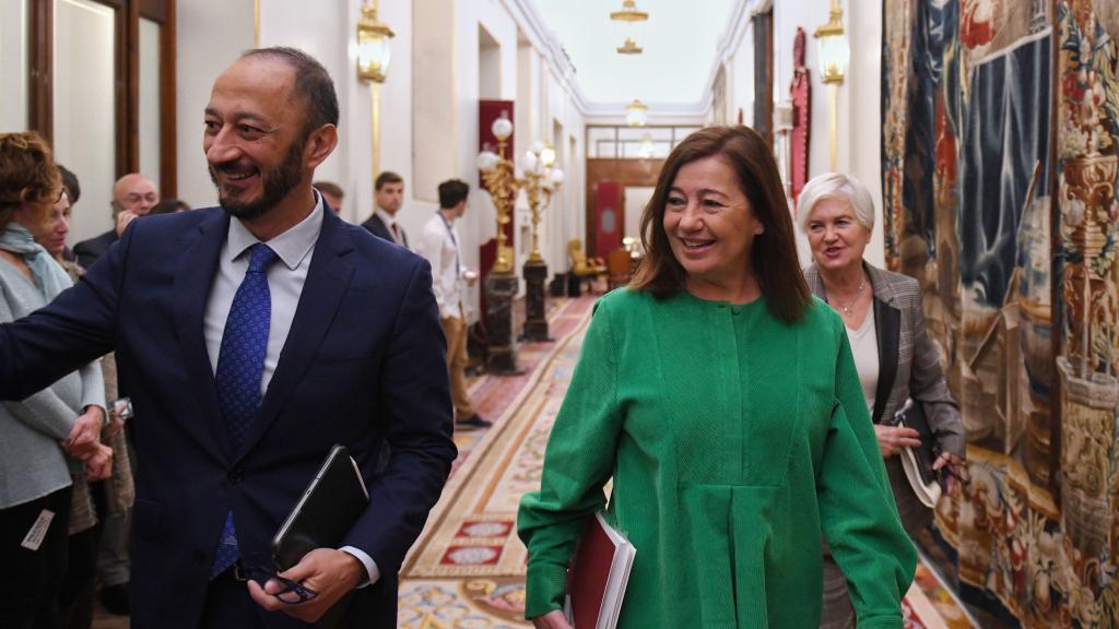 La presidenta del Congreso, Francina Armengol, este martes tras la reunión de la Mesa.