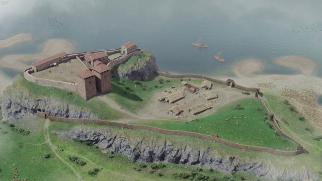 Reconstrucción virtual del castillo de Gauzón