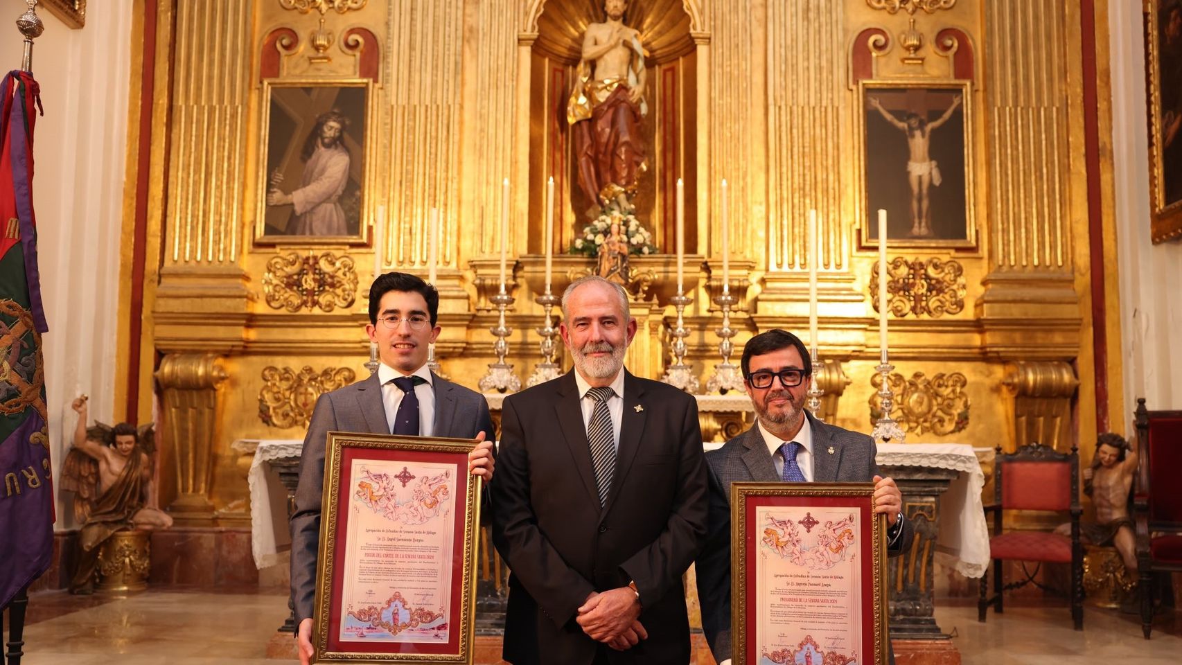 Pansard y Sarmiento reciben los nombramientos como pregonero y cartelista de la Semana Santa.
