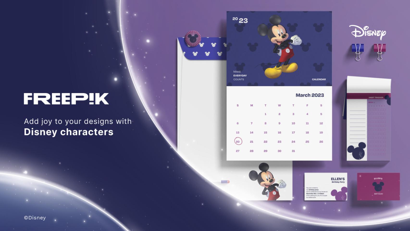 Uno de los diseños de Disney y Freepik.