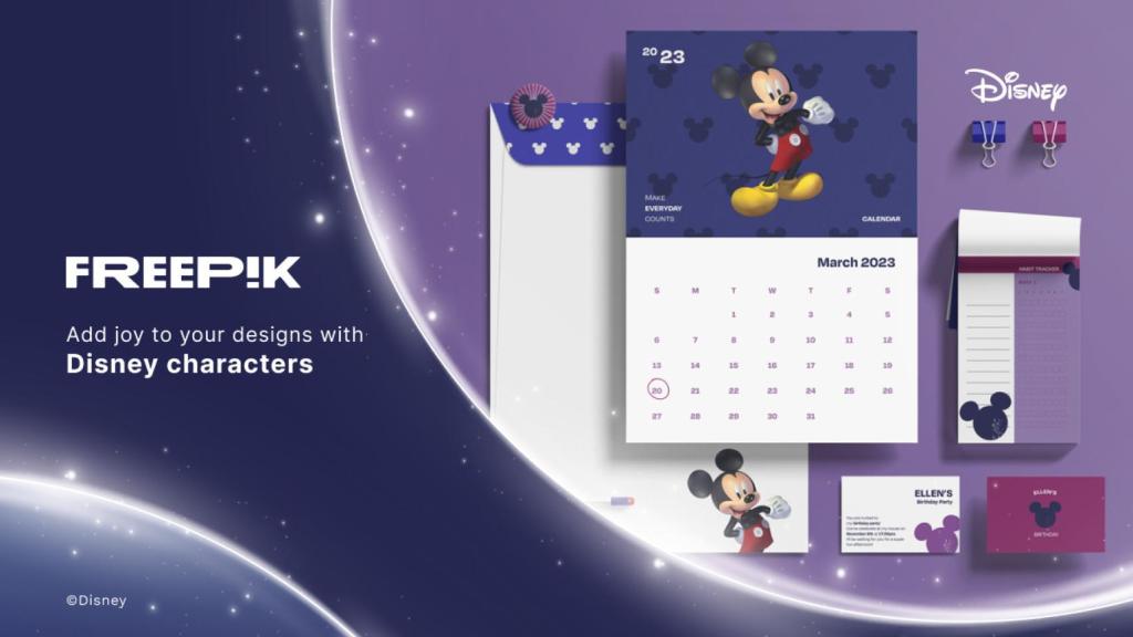 Uno de los diseños de Disney y Freepik.