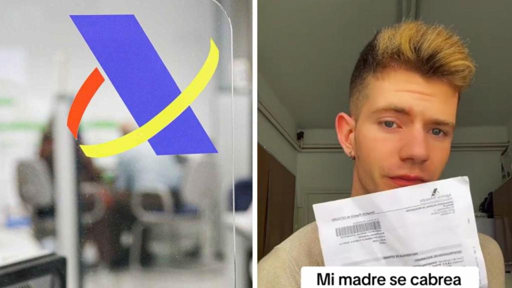 Imagen recurso Hacienda y captura del vídeo viral.
