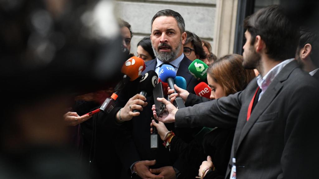 Santiago Abascal este miércoles en el Congreso.