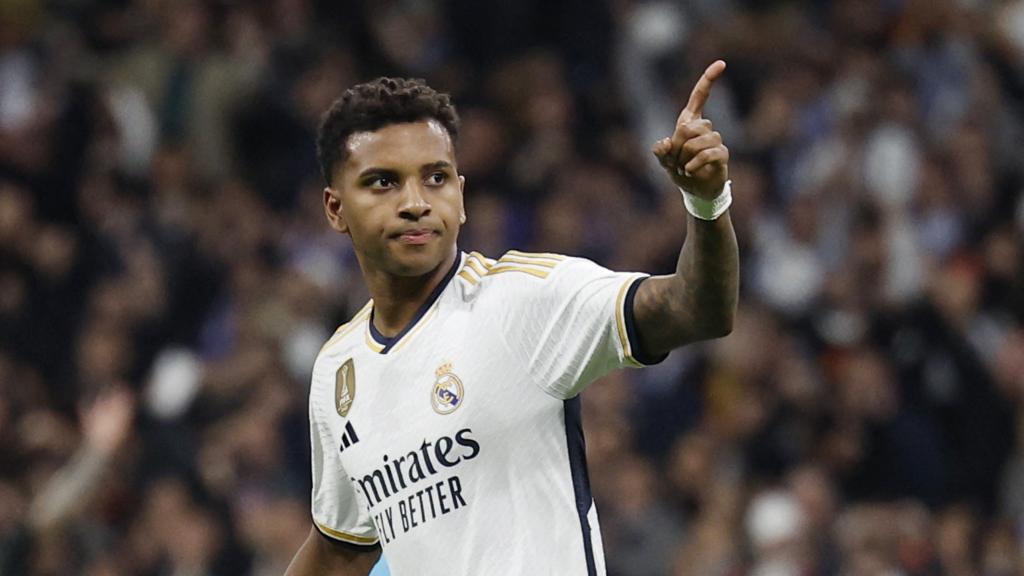 Rodrygo celebra su gol ante el Nápoles.