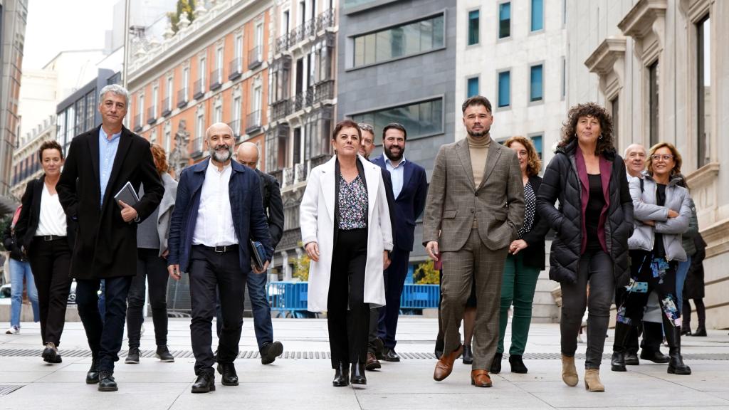 Oskar Matute (Bildu), Néstor Rego (BNG), Mertxe Aizpurua (Bildu) y Gabriel Rufián (ERC).