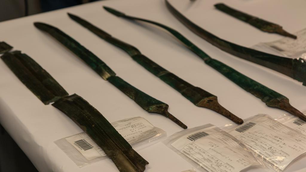 Las espadas de la Edad del Bronce halladas en Alemania.