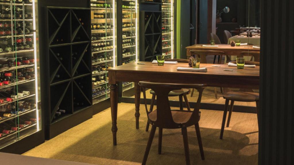 Zona de la bodega del restaurante que acaba de conseguir una estrella Michelin.