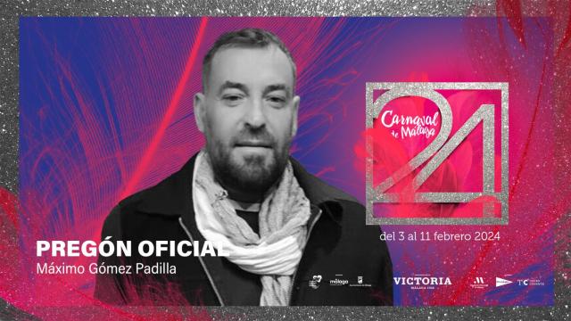 Máximo Gómez, pregonero del Carnaval de Málaga 2024.