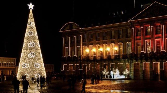 Obradoiro decorado, Turismo Santiago.