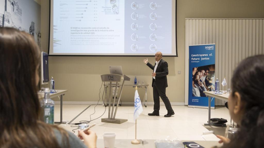 David Pereira en un momento de la presentación.