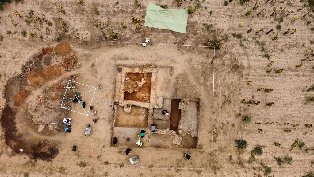 Vista aérea de las excavaciones