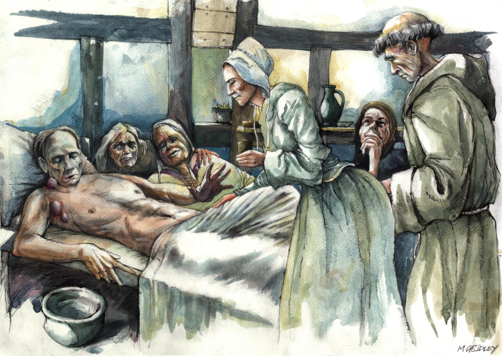 Ilustración que recrea los últimos momentos de vida de Dickon.