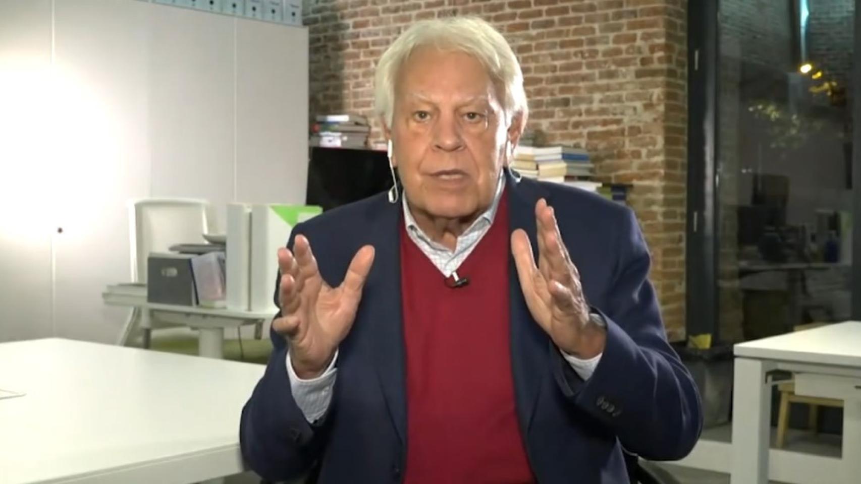 Felipe González en una entrevista en el canal internacional NTN24.