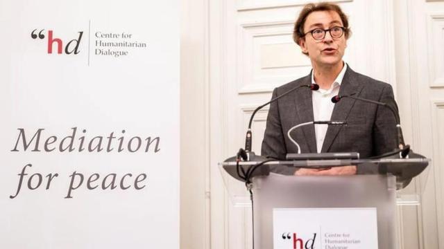 David Harland, el 3 de mayo de 2018, cuando certificó el final de ETA en la sede de HD en Suiza.