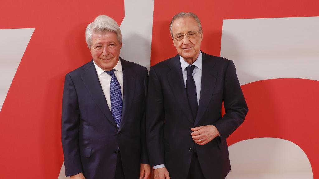 Florentino Pérez, junto a Enrique Cerezo.