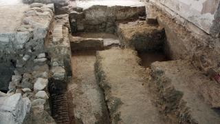 Planta de la vivienda andalusí hallada en el Salón Norte de la Caja de Monserrate de Orihuela.