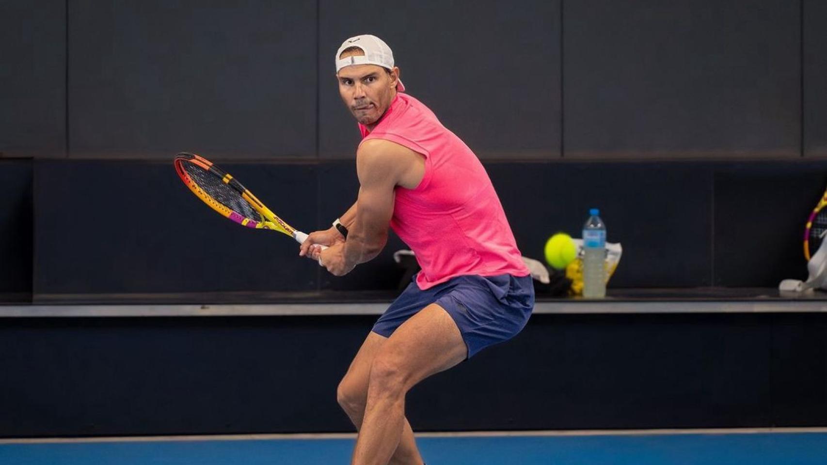 Rafa Nadal, durante un entrenamiento en el mes de noviembre.