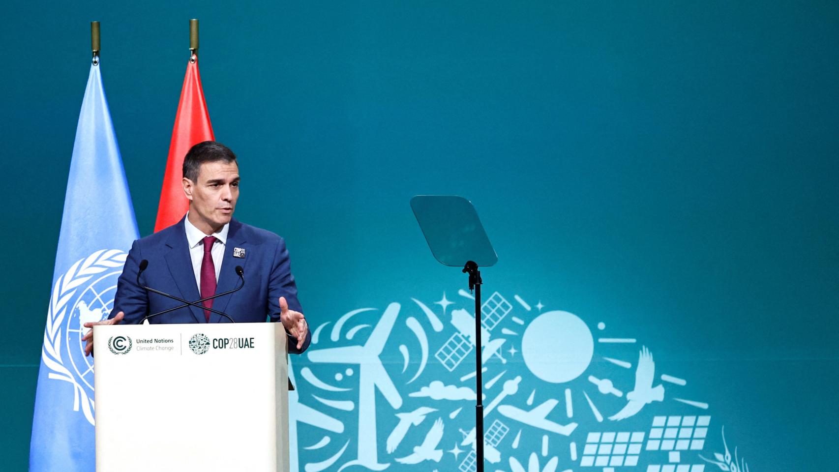 Pedro Sánchez durante su intervención en el segmento de alto nivel de la COP28.