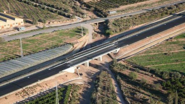Obras del Corredor Mediterráneo en Alhama de Murcia.
