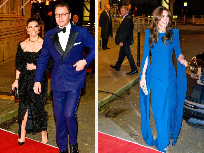Las princesas, a su llegada al Royal Albert Hall de Londres.
