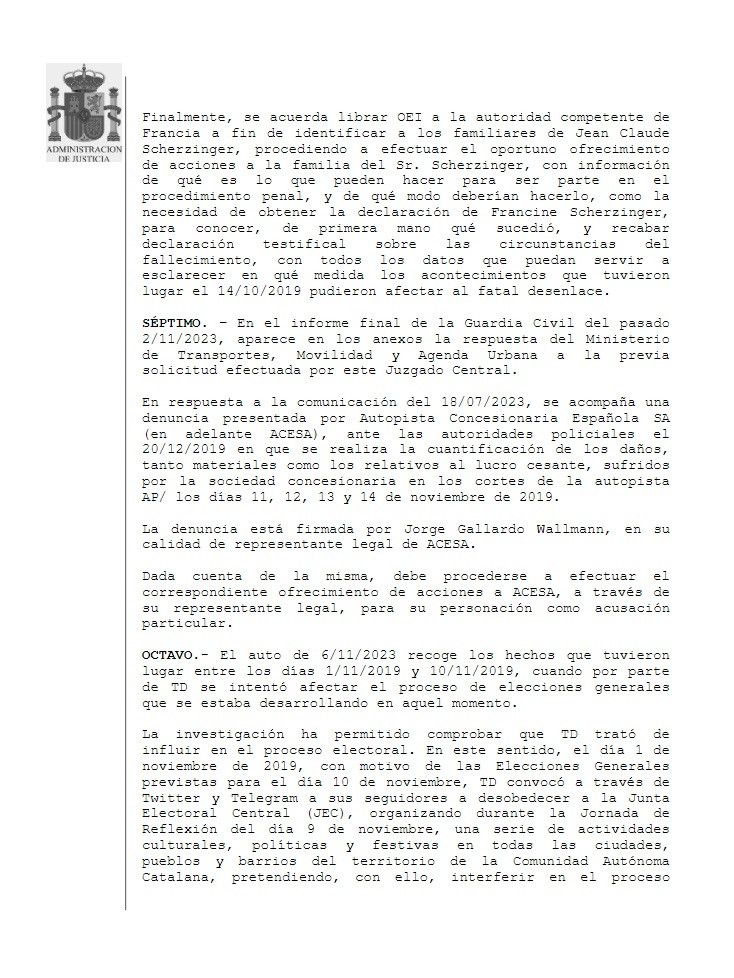 Diligencias del juez García-Castellón del pasado 27 de noviembre