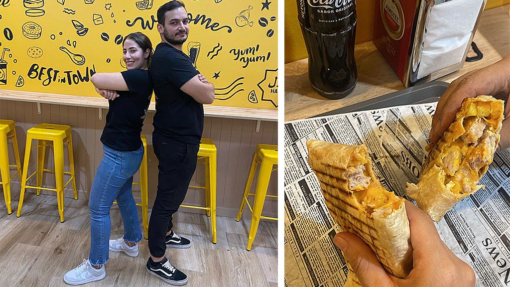 Los dueños del local y sus tacos