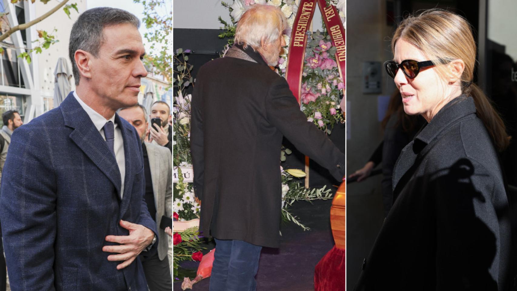 Pedro Sánchez, José Sacristán y Manuela Velasco.