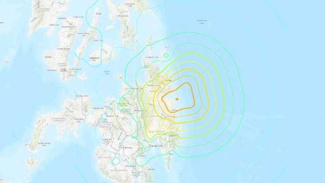 Mapa del terremoto en Filipinas.