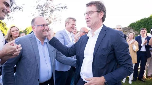 Miguel Tellado, nuevo portavoz del PP en el Congreso, junto al líder del partido, Alberto Núñez Feijóo, en una imagen de archivo.