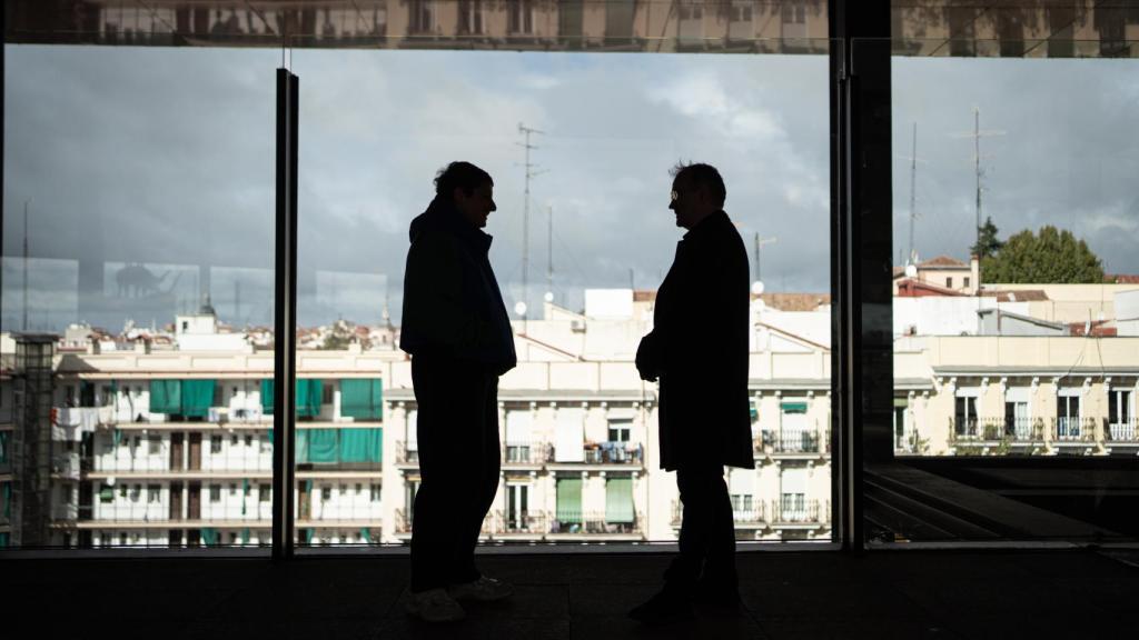 Teresa Solar y Juan Luis Moraza en la terraza superior del edificio Nouvel del Reina Sofía. Foto:Laura Mateo