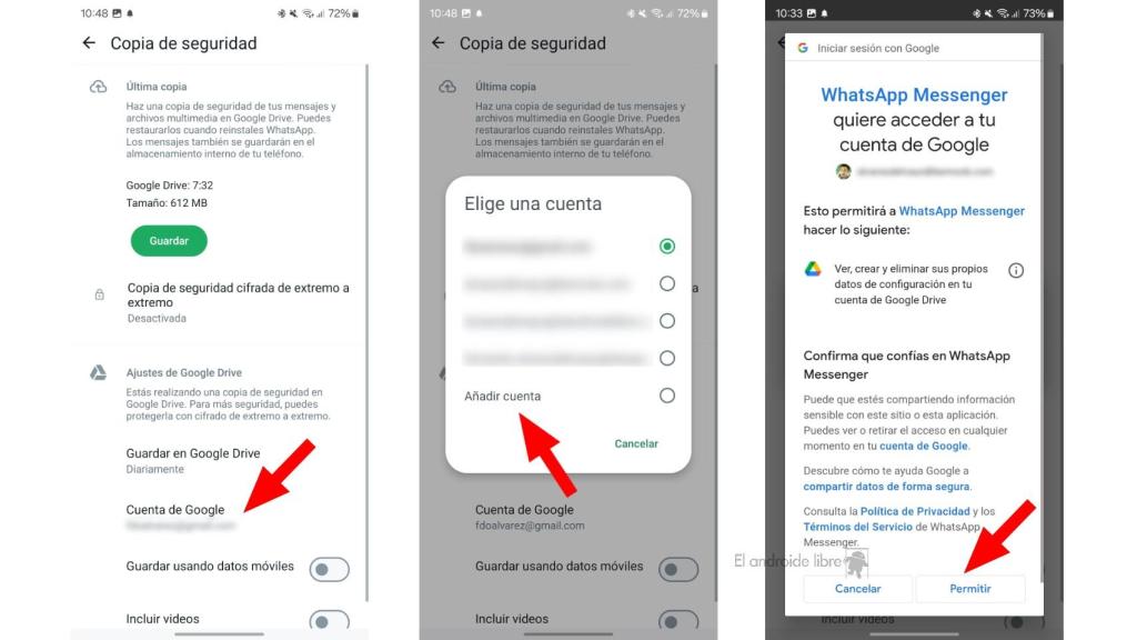 Elegir cuenta de Google