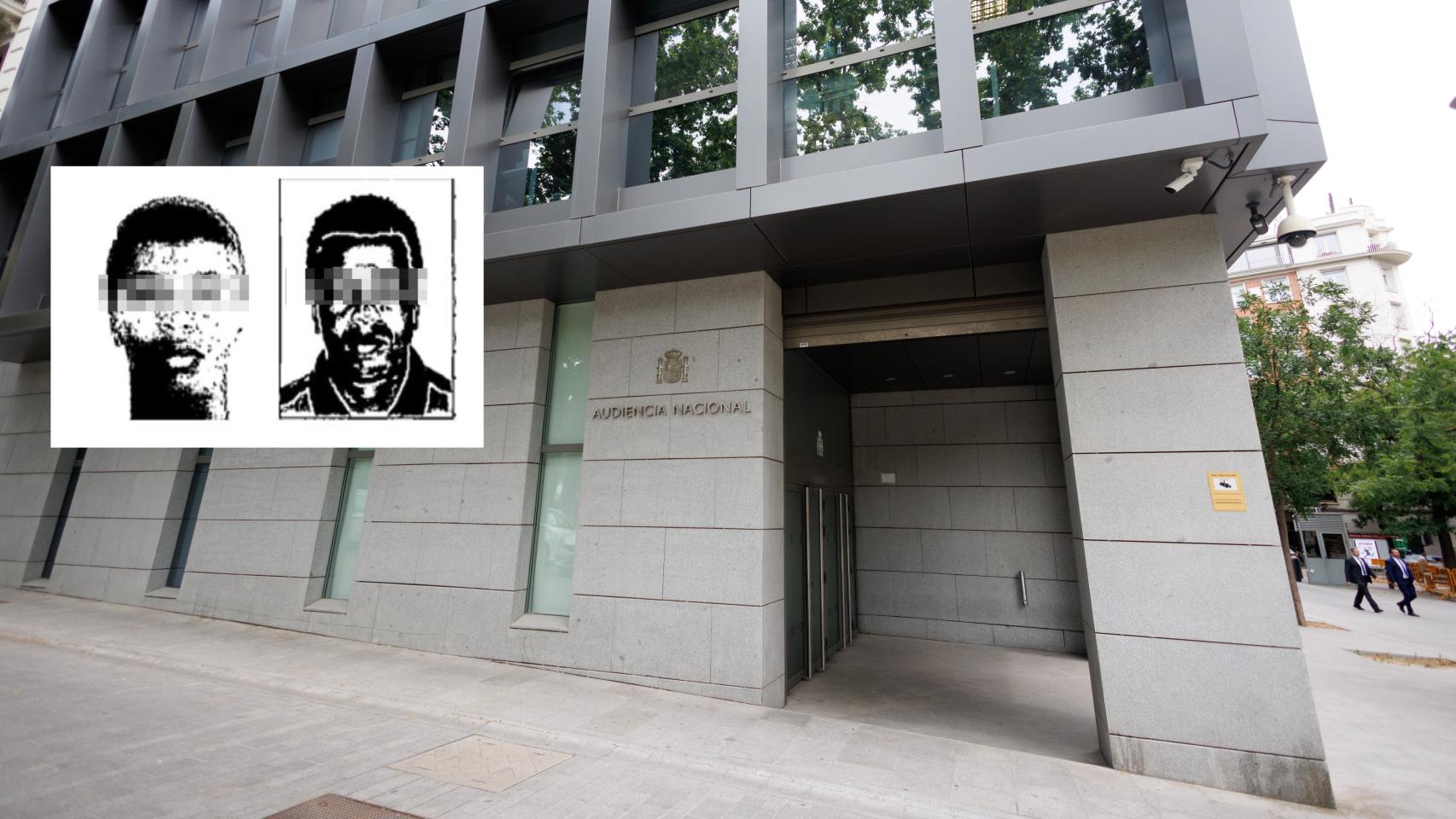 Fotomontaje con la fachada de la Audiencia Nacional y el resto de Johni F. T. M., extraída de un informe policial.
