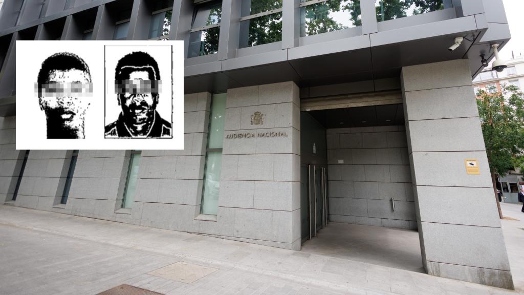 Fotomontaje con la fachada de la Audiencia Nacional y el rostro del reclamado en una imagen extraída de un informe policial.