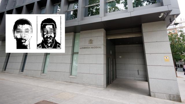 Fotomontaje con la fachada de la Audiencia Nacional y el resto de Johni Tenorio, extraída de un informe policial.