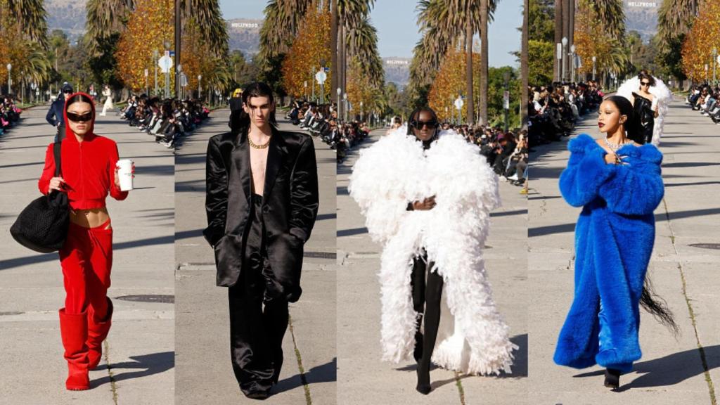 Siluetas del desfile Balenciaga otoño-invierno 2024.