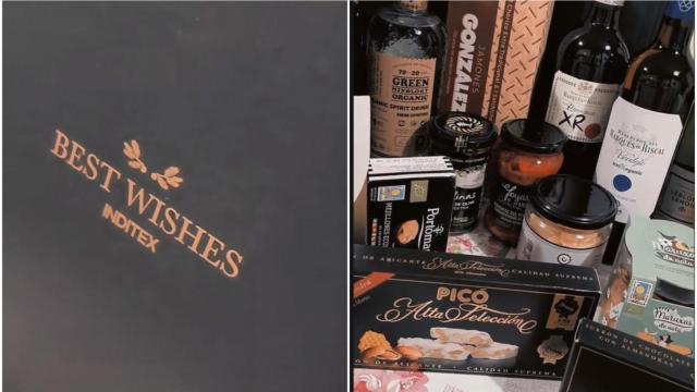 Imágenes de la cesta de navidad de Inditex