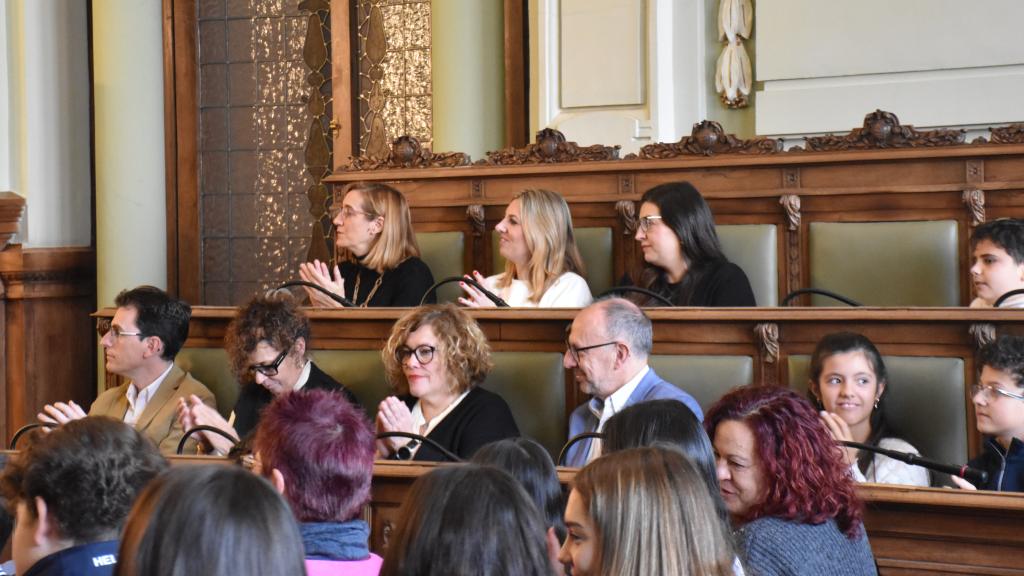 Los concejales del Grupo Municipal Socialista en el salón de plenos