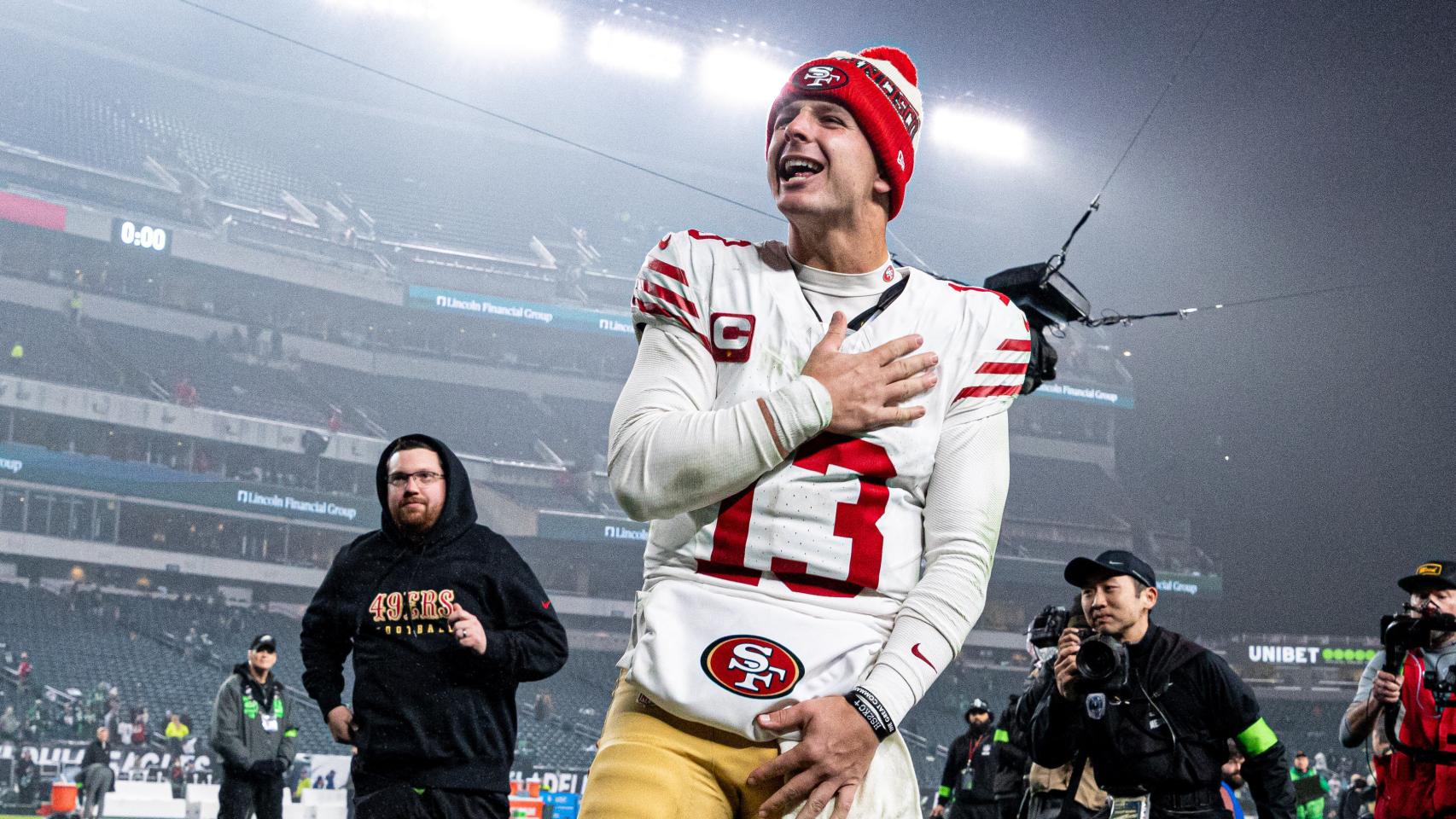 Brock Purdy, durante un partido de San Francisco 49ers de la NFL.