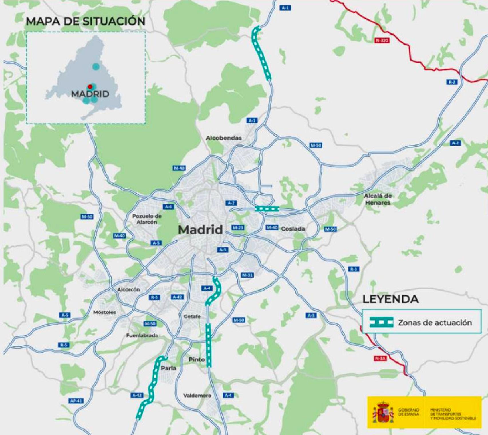 Mapa completo de las intervenciones proyectadas.