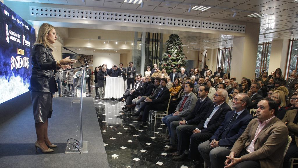 La consellera de Innovación, Industria, Comercio y Turismo, Nuria Montes, durante el acto de presentación del Plan Estratégico Valenciano para la Sostenibilidad Turística.