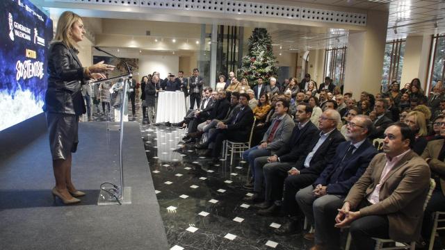 La consellera de Innovación, Industria, Comercio y Turismo, Nuria Montes, durante el acto de presentación del Plan Estratégico Valenciano para la Sostenibilidad Turística.