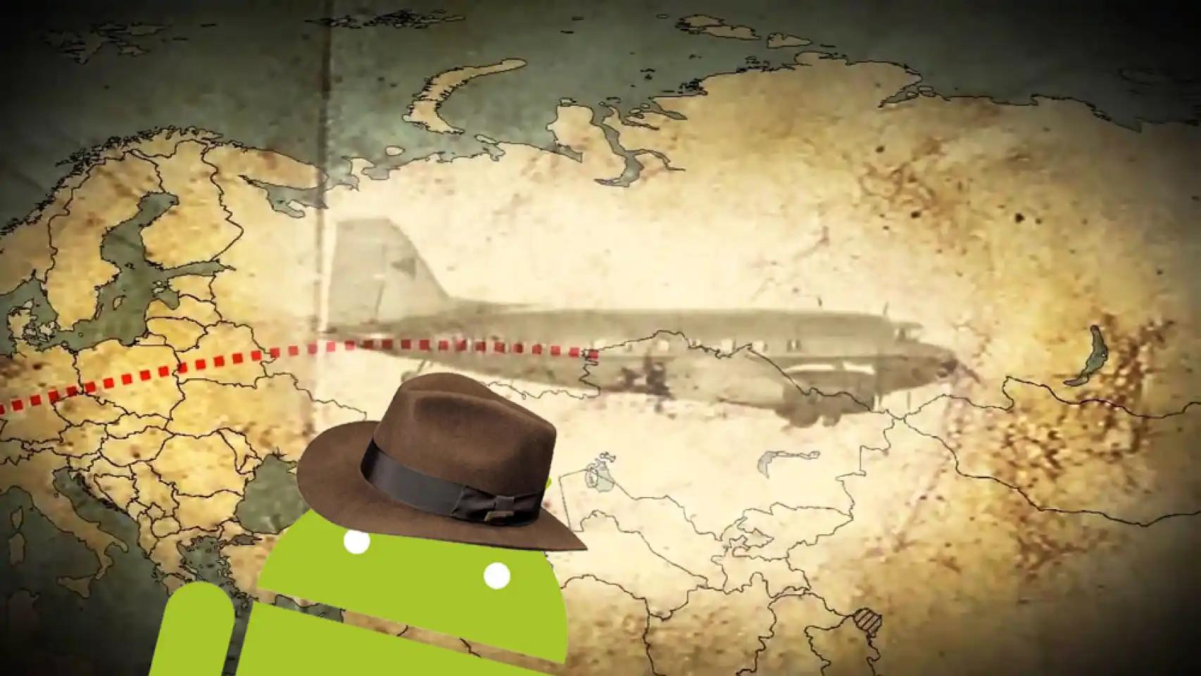 Un mapa con la mascota de Android delante