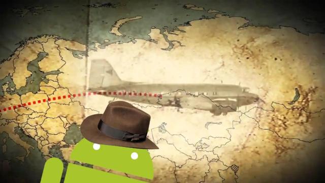 Un mapa con la mascota de Android delante