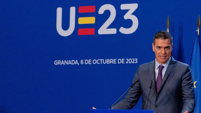 El presidente del Gobierno, Pedro Sánchez, durante una comparecencia de prensa