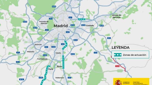 Intervenciones proyectadas en la  A-2, A-4 y A-42.
