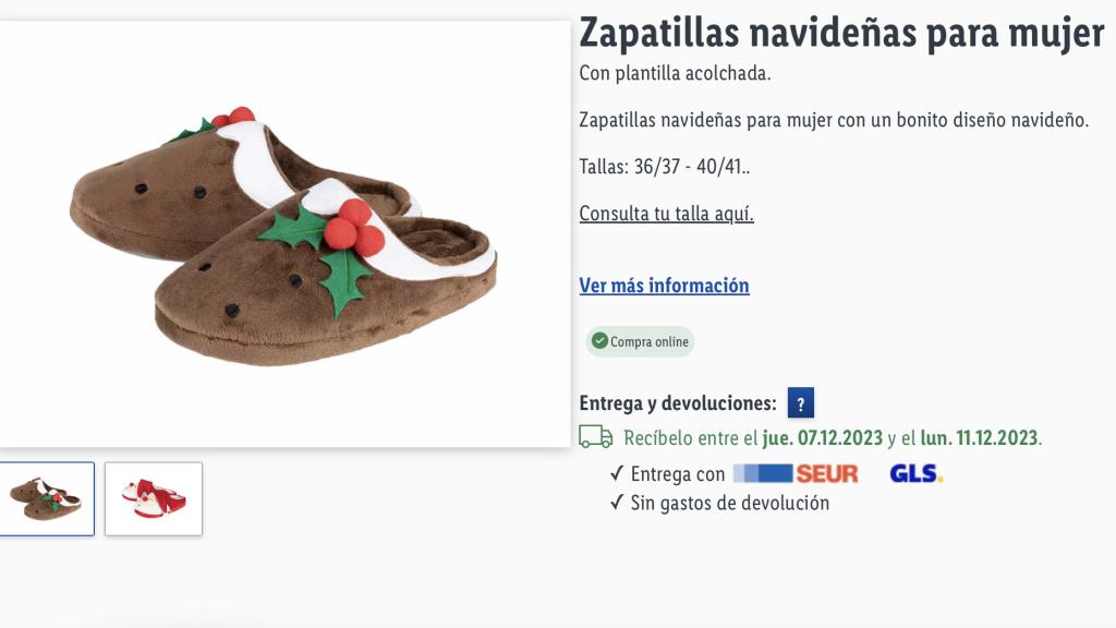 Zapatillas navideñas.