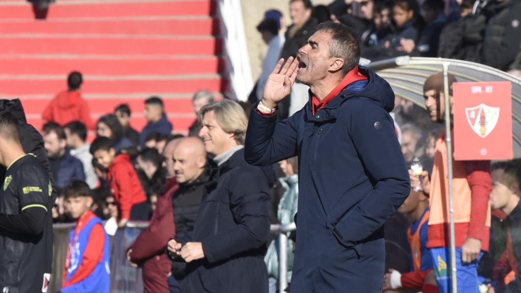 Gaizka Garitano, en el partido de Copa del Rey contra el Barbastro